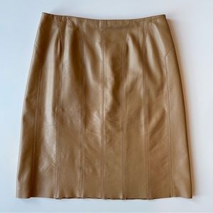 Etcetera Tan Leather Skirt